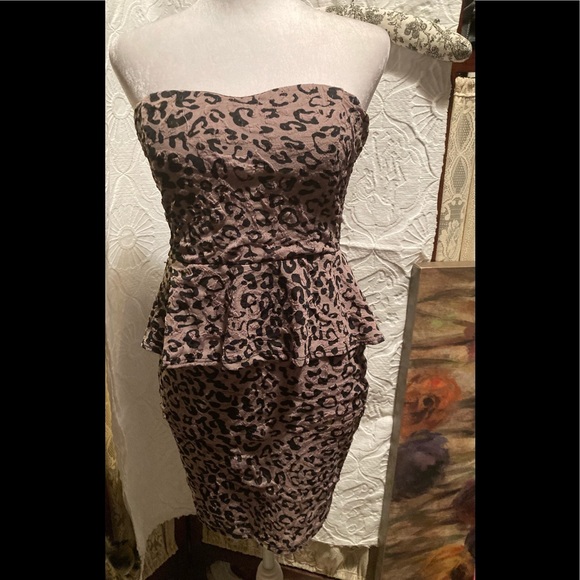 Leopard print dress size L - Picture 1 of 4